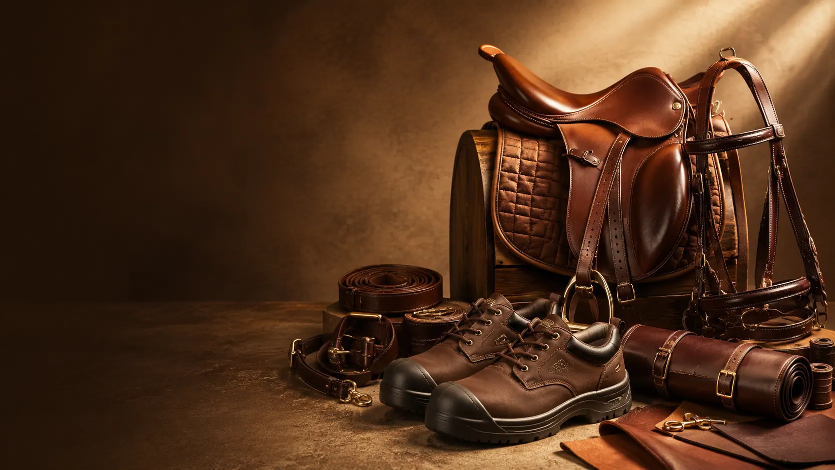 Handcrafted leather saddle